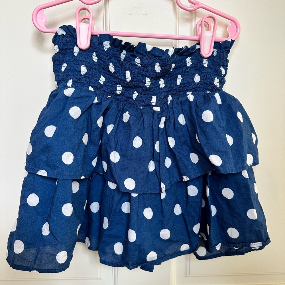 Gap Kids Navy and White Polka Dot Kids Skirt Skort size L